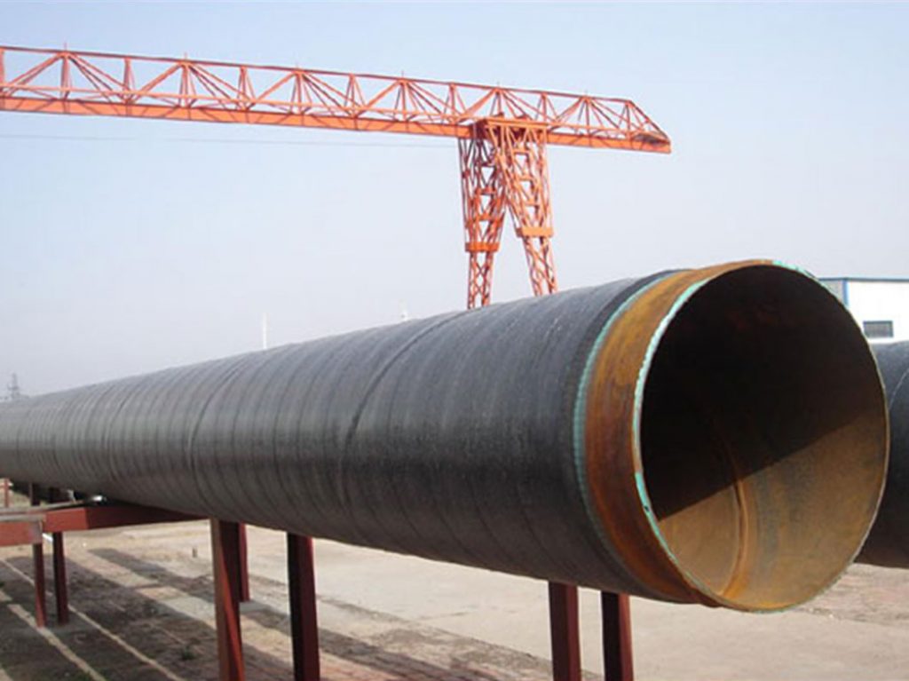 Black 3PE Anticorrosion Coating Spiral Steel Pipe